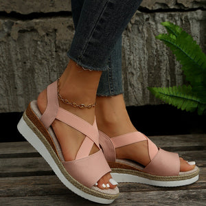 Libiyi Summer Flat Wedge Heel Fish Mouth Casual Women's Sandals - Libiyi