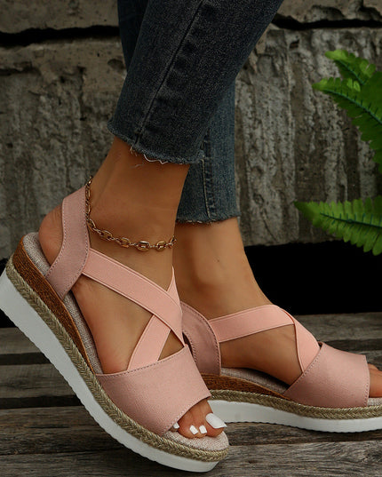 Libiyi Summer Flat Wedge Heel Fish Mouth Casual Women's Sandals - Libiyi