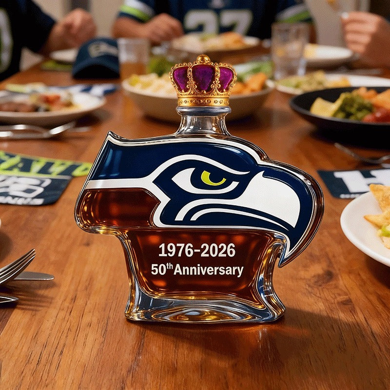 Seattle Seahawks 50th Anniversary Whiskey Bottle