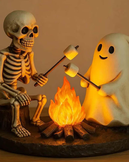 🎃Skeleton & Ghost Bonfire Night Lamp – Spooky Vibes for Your Halloween Décor!👻 - Libiyi