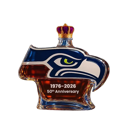 Seattle Seahawks 50th Anniversary Whiskey Bottle