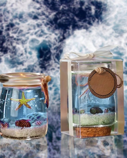 Ocean Theme Blue Purple Pink Gel Candle - Libiyi