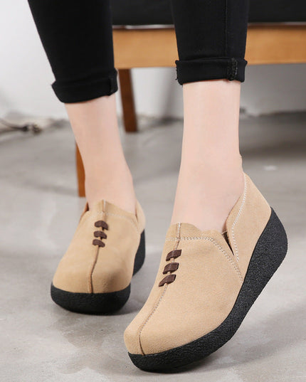 Libiyi Round toe fly woven mesh thick sole ladies casual shoes - Libiyi