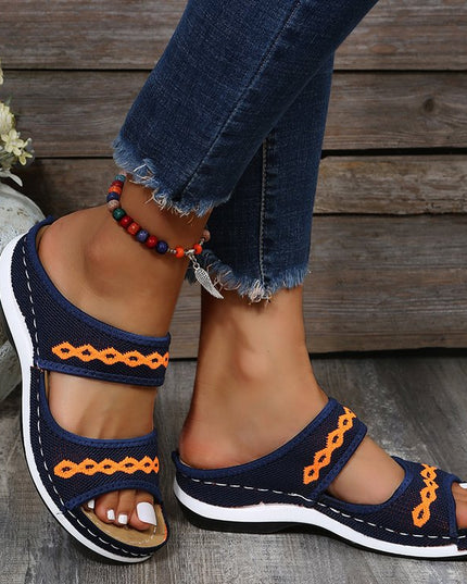 Stylish Wedge Cutout Comfortable Flat Slippers - Libiyi