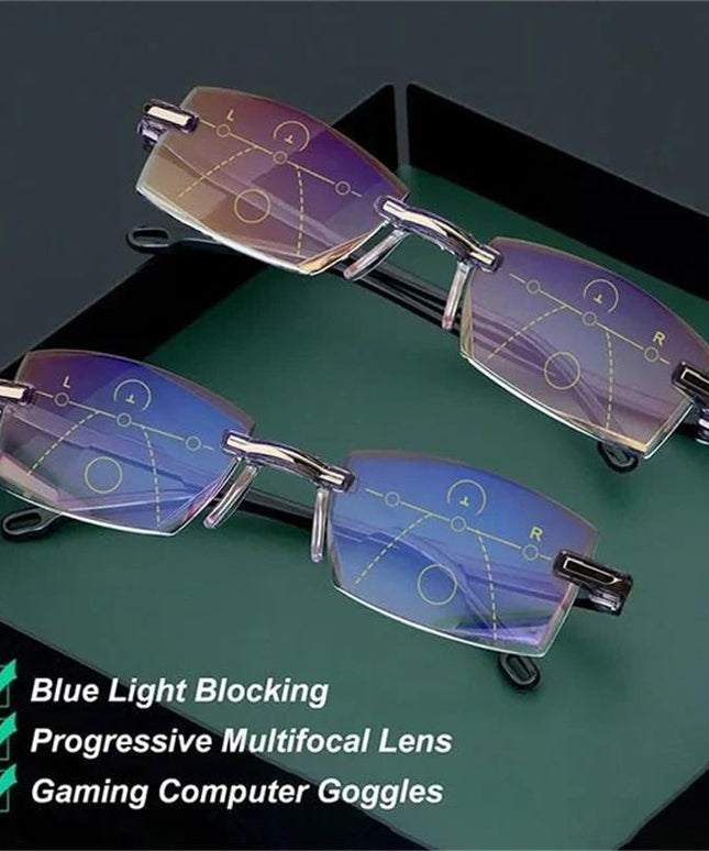 Sapphire High Hardness Anti Blue Light Intelligent Dual Focus Reading Glasses - Libiyi