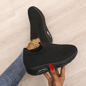 Women's low top fly woven casual sneakers - Libiyi
