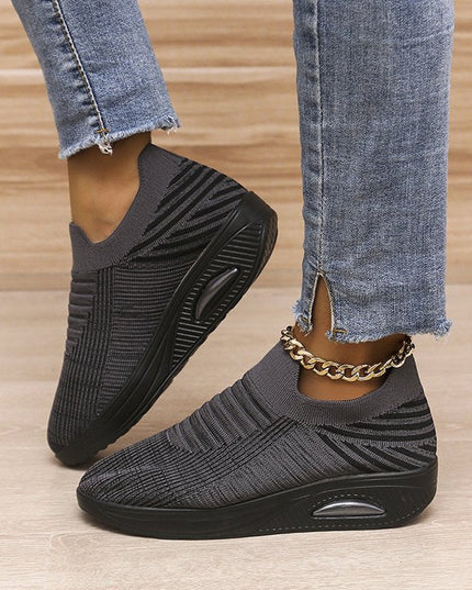Women's low top fly woven casual sneakers - Libiyi