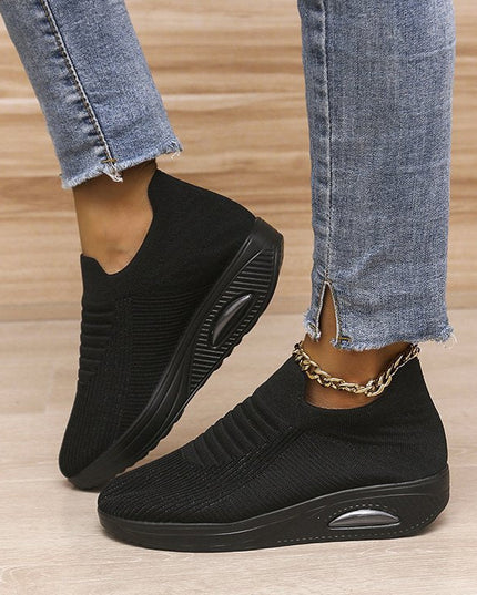 Women's low top fly woven casual sneakers - Libiyi