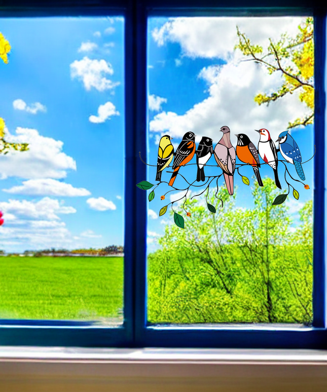 Birds Stained Glass Window Hangings - Libiyi
