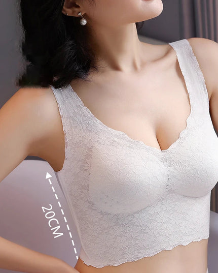 Women Seamless Lace Underwear Large Bralette Breathable Padded Wire Free Bras - Libiyi