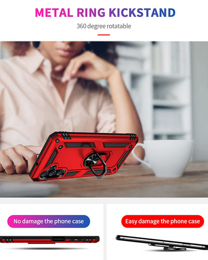 Armor Ring Bracket Phone Case For Samsung A13(5G) With 1-Pc Screen Protector-Fast Delivery - Keilini