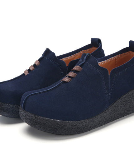 Libiyi Round toe fly woven mesh thick sole ladies casual shoes - Libiyi