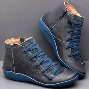 Vintage Strappy Ankle Boots for Women - Sursell