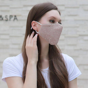 Fashion shiny Facewashable And Reusable Outdoor Sequined Cover Face-Mask - Libiyi