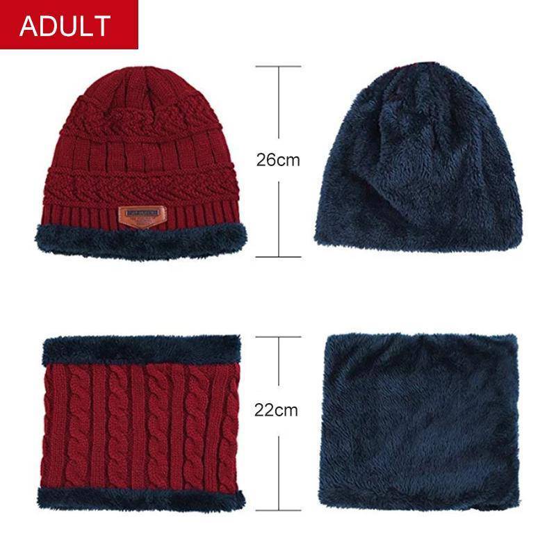 Warm Beanie Cap With Scarf - Libiyi