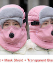 Bouclier rose + masque / Verres transparents