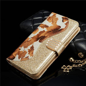 Leather Glitter Rhinestone Flip Case For Samsung A Series - Libiyi