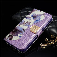 Load image into Gallery viewer, Leather Glitter Rhinestone Flip Case For Samsung - Libiyi