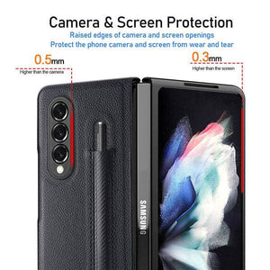 Luxury Business PU Leather Case for Samsung Galaxy Z Fold 3 5G with S Pen Holder - Libiyi