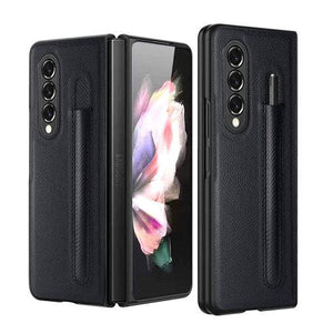 Luxury Business PU Leather Case for Samsung Galaxy Z Fold 3 5G with S Pen Holder - Libiyi