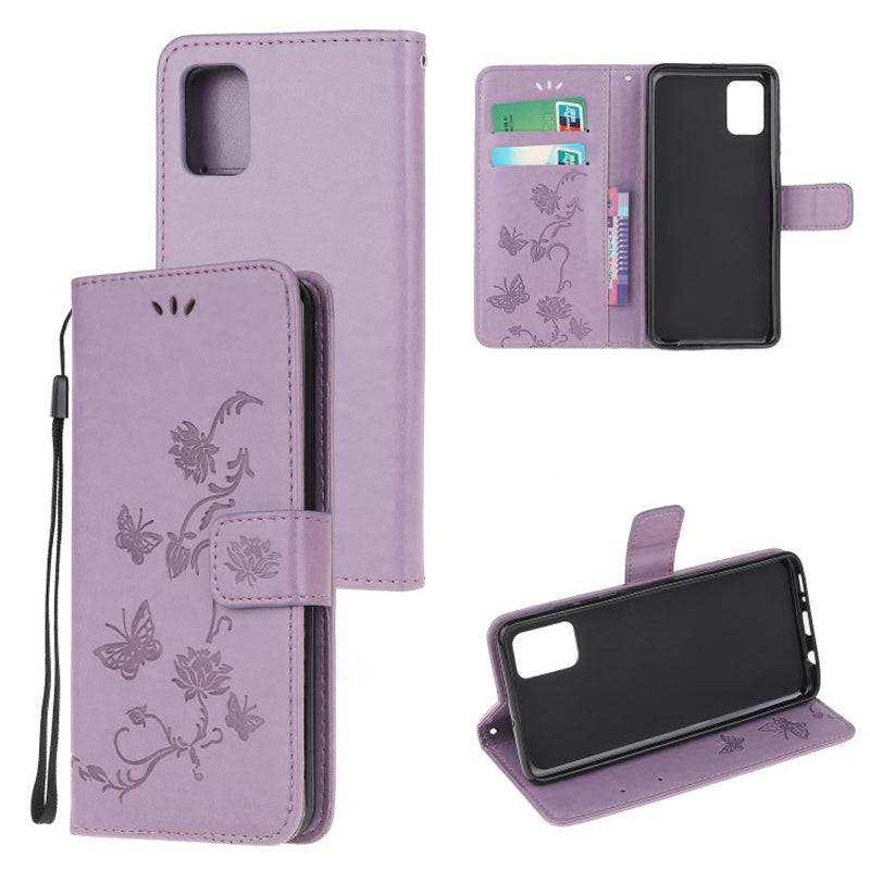 Imprint Butterfly Flower Leather Mobile Phone Case for iPhone 12Mini - Libiyi