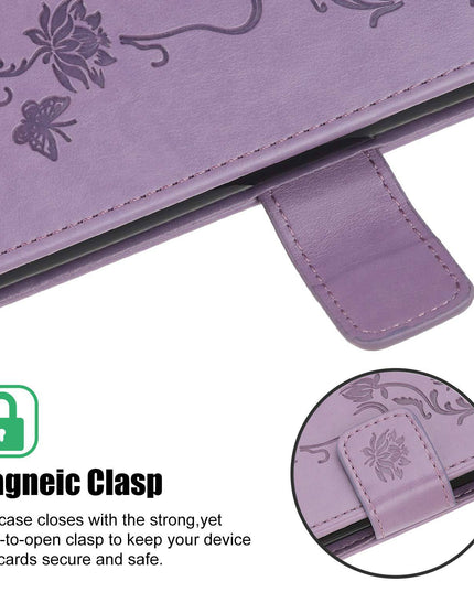 Imprint Butterfly Flower Leather Mobile Phone Case for iPhone - Libiyi