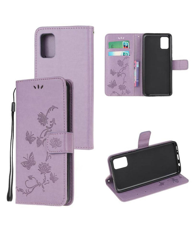 Imprint Butterfly Flower Leather Mobile Phone Case for Samsung S20 ultra - Libiyi