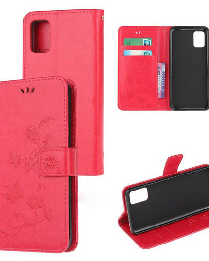 Imprint Butterfly Flower Leather Mobile Phone Case for Samsung S20 ultra - Libiyi