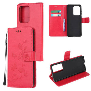 Imprint Butterfly Flower Leather Mobile Phone Case for Samsung S21 Series - Libiyi