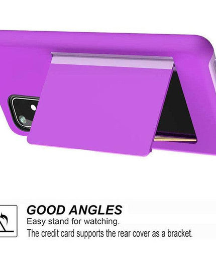 Armor Protective Card Holder Case for Samsung A Series With 2-Pack Screen Protectors - Libiyi