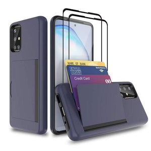 Armor Protective Card Holder Case for Samsung A Series With 2-Pack Screen Protectors - Libiyi