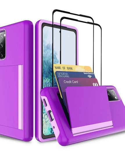 Armor Protective Card Holder Case for Samsung S20 With 2-Pack Screen Protectors - Libiyi