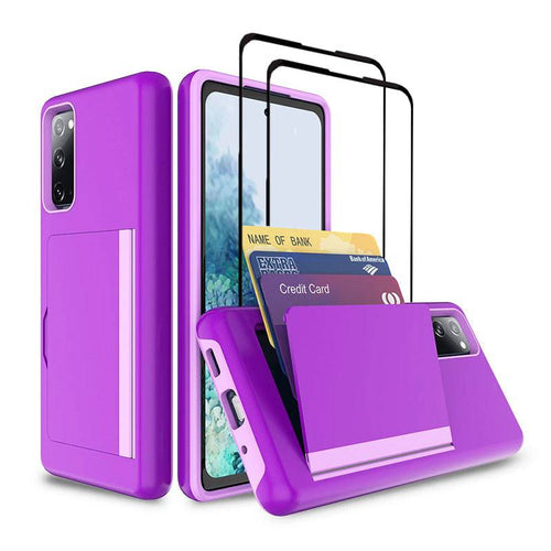 Armor Protective Card Holder Case for Samsung S20 With 2-Pack Screen Protectors - Libiyi