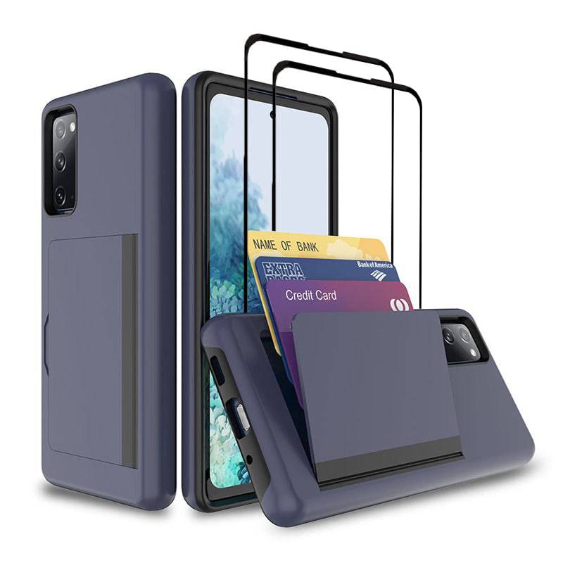Armor Protective Card Holder Case for Samsung S20 With 2-Pack Screen Protectors - Libiyi