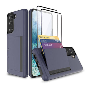Armor Protective Card Holder Case for Samsung S21(5G) With 2-Pack Screen Protectors - Libiyi