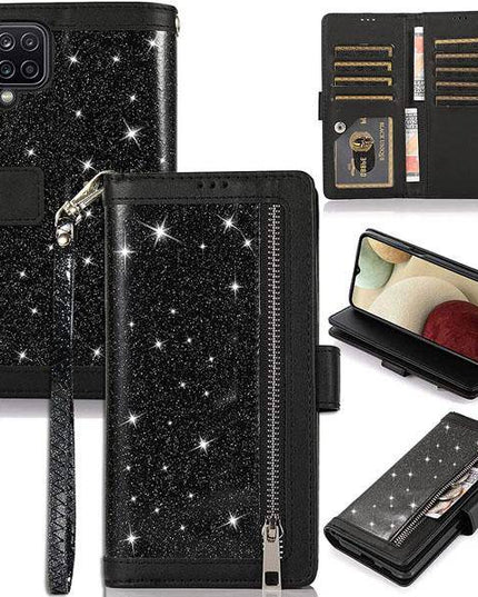 Bling Wallet Case with Wrist Strap for Samsung A42(5G) - Libiyi