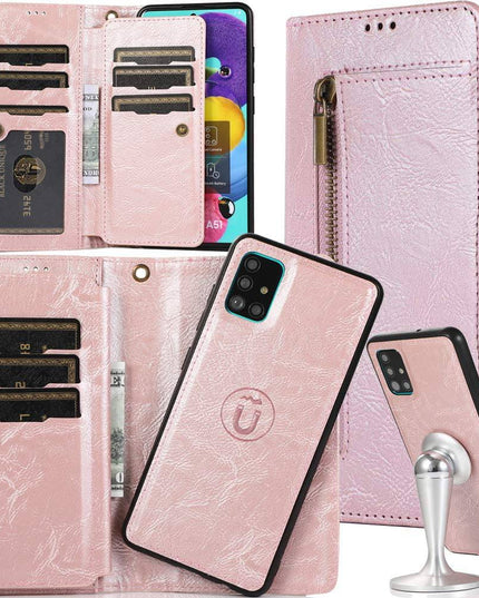 Detachable Flip Folio Zipper Purse Phone Case For Samsung A Series - Libiyi