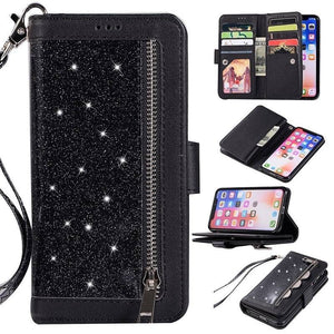 Bling Wallet Case with Wrist Strap for iPhone - Libiyi
