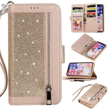 Load image into Gallery viewer, Bling Wallet Case with Wrist Strap for iPhone - Libiyi