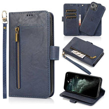 Laden Sie das Bild in den Galerie-Viewer, Detachable Flip Folio Zipper Purse Phone Case for iPhone 12 Series - Libiyi