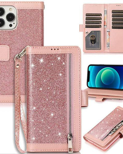 Bling Wallet Case with Wrist Strap for iPhone 13 Series - Libiyi