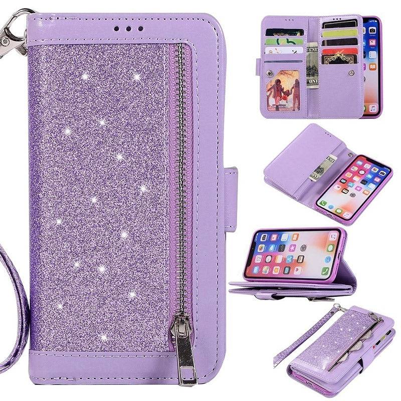 Bling Wallet Case with Wrist Strap for iPhone XR - Libiyi