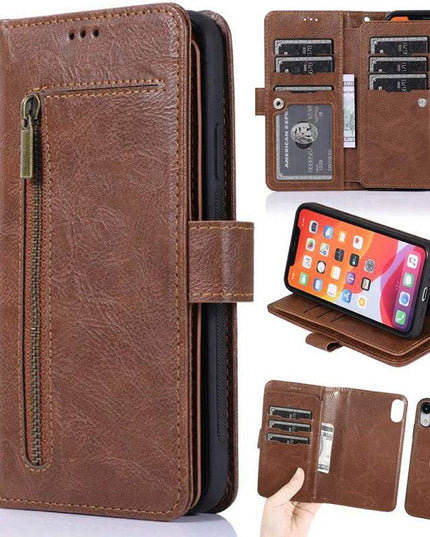 Detachable Flip Folio Zipper Purse Phone Case for iPhone XR - Libiyi