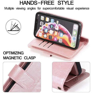 Detachable Flip Folio Zipper Purse Phone Case for iPhone Xs Max - Libiyi