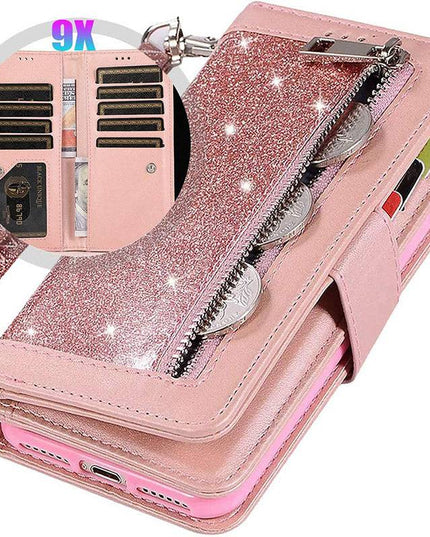 Bling Wallet Case with Wrist Strap for Samsung Note 20 Series - Libiyi