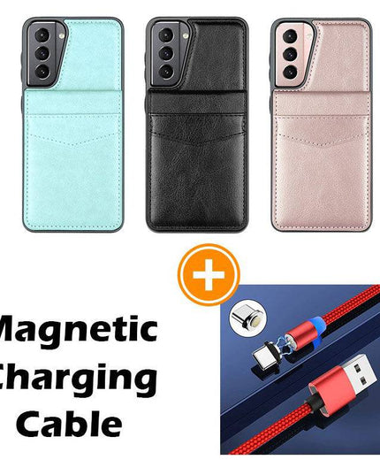 Dual Layer Lightweight Leather Wallet Case for Samsung Galaxy S21 - Libiyi