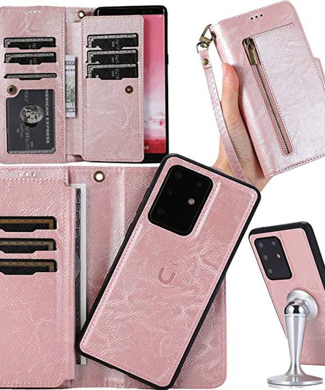 Detachable Flip Folio Zipper Purse Phone Case for Samsung - Libiyi