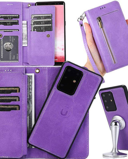 Detachable Flip Folio Zipper Purse Phone Case for Samsung - Libiyi