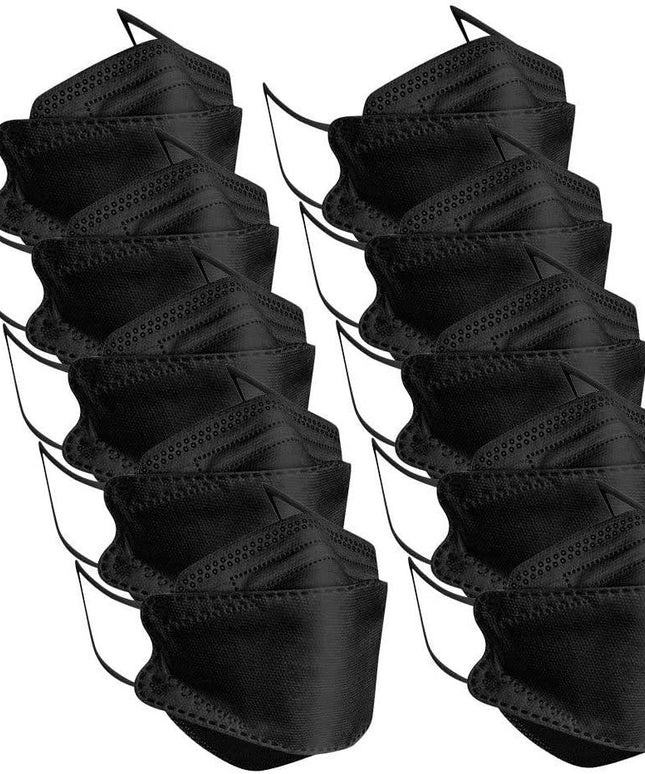 10-50Pcs KF94 Comfortable Fish Type Mask(White&Black) - Libiyi