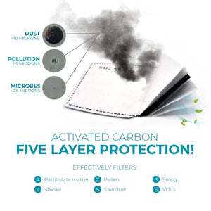 Activated Carbon Filters PM2.5 - 5 layers - 10 pcs - Libiyi